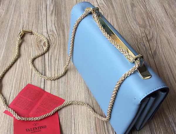 Valentino Va Va Voom Leather Shoulder Bag in Light Blue Nappa Leather For Sale