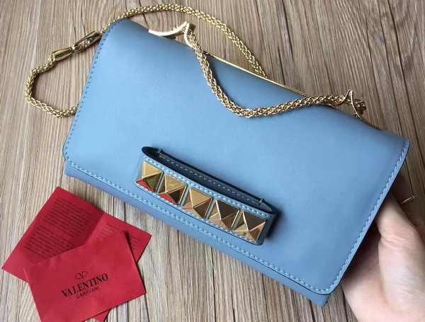 Valentino Va Va Voom Leather Shoulder Bag in Light Blue Nappa Leather For Sale