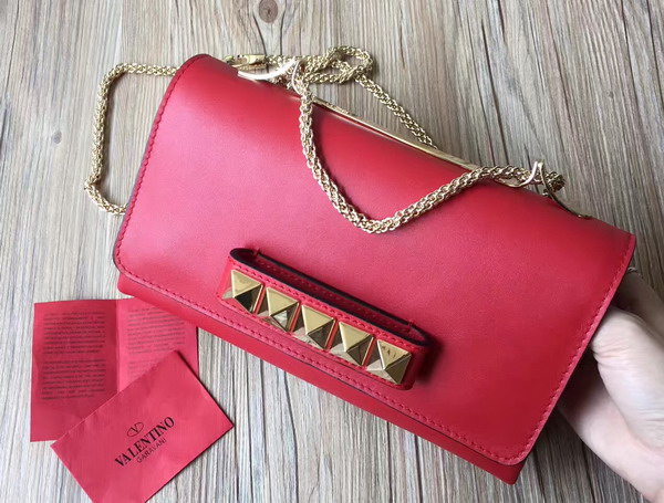 Valentino Va Va Voom Leather Shoulder Bag in Red Nappa Leather For Sale