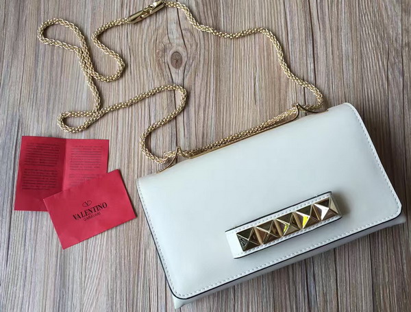 Valentino Va Va Voom Leather Shoulder Bag in White Nappa Leather For Sale