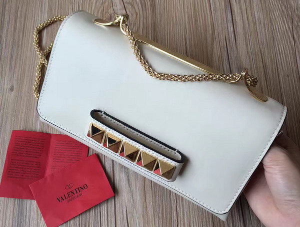 Valentino Va Va Voom Leather Shoulder Bag in White Nappa Leather For Sale