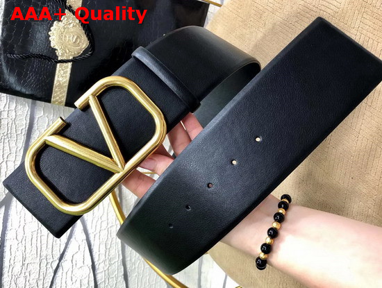 Valentino Vlogo Belt Black Calfskin Replica