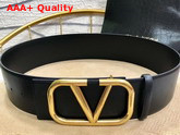 Valentino Vlogo Belt Black Calfskin Replica