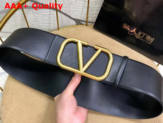 Valentino Vlogo Belt Black Calfskin Replica