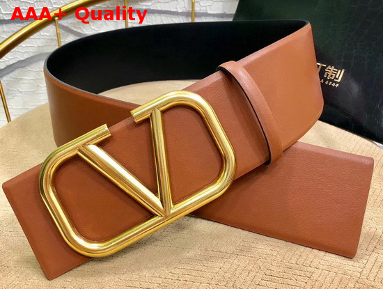 Valentino Vlogo Belt Brown Calfskin Replica