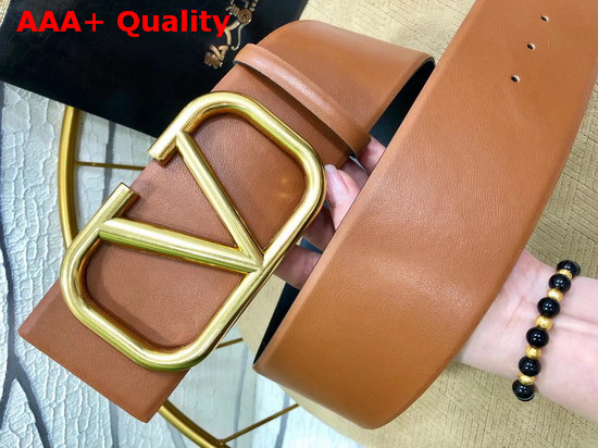 Valentino Vlogo Belt Brown Calfskin Replica