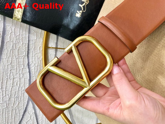 Valentino Vlogo Belt Brown Calfskin Replica