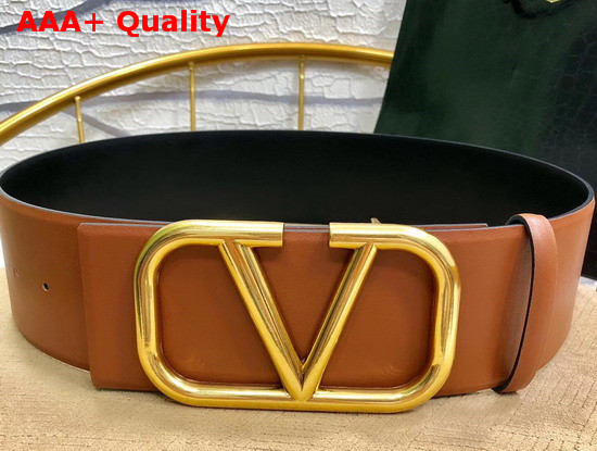 Valentino Vlogo Belt Brown Calfskin Replica