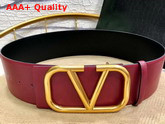 Valentino Vlogo Belt Dark Red Calfskin Replica