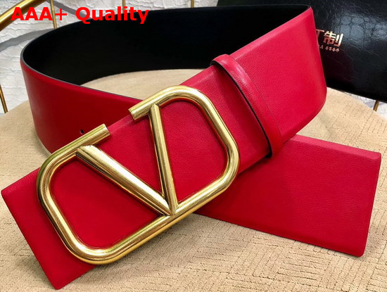 Valentino Vlogo Belt Red Calfskin Replica