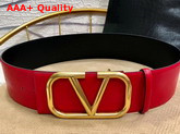 Valentino Vlogo Belt Red Calfskin Replica