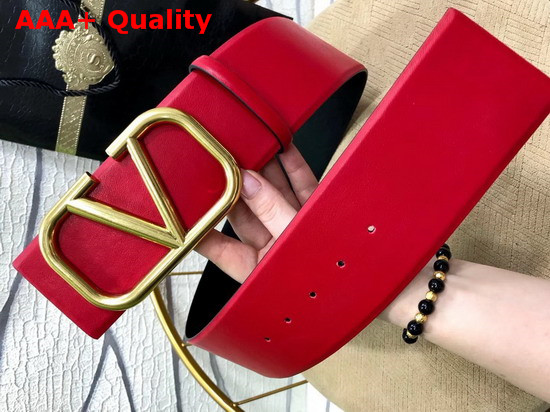 Valentino Vlogo Belt Red Calfskin Replica