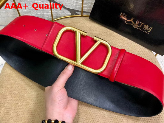 Valentino Vlogo Belt Red Calfskin Replica