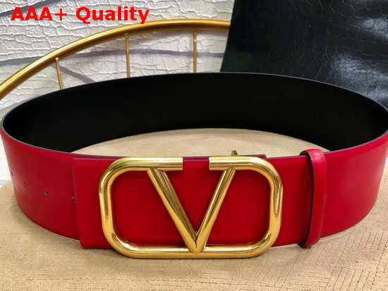 Valentino Vlogo Belt Red Calfskin Replica