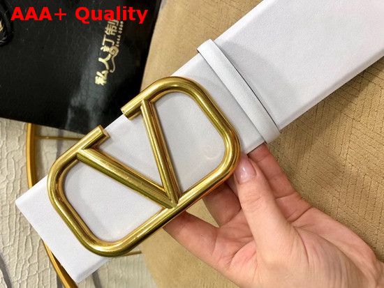 Valentino Vlogo Belt White Calfskin Replica