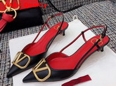 Valentino Vlogo Calfskin Slingback Pump 40 mm Black Replica