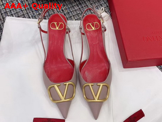 Valentino Vlogo Calfskin Slingback Pump 40 mm Nude Replica