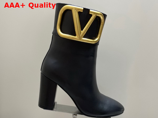 Valentino Vlogo Signature Calfskin Ankle Boot in Black Replica