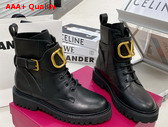 Valentino Vlogo Signature Calfskin Combat Boot 35mm Black Replica