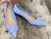 Valentino Vlogo Signature Patent Leather Pump in Light Blue Replica