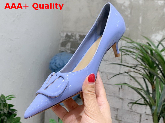 Valentino Vlogo Signature Patent Leather Pump in Light Blue Replica