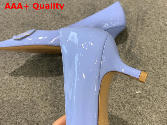 Valentino Vlogo Signature Patent Leather Pump in Light Blue Replica