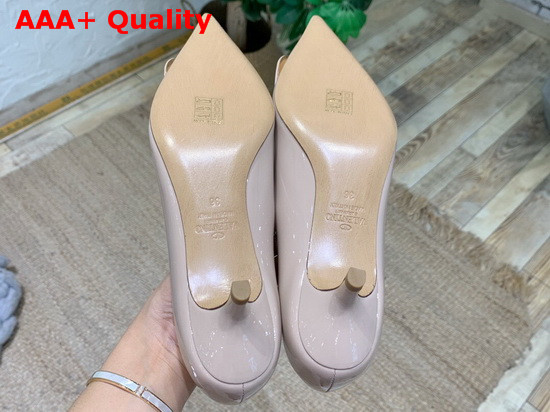 Valentino Vlogo Signature Patent Leather Pump in Nude Replica