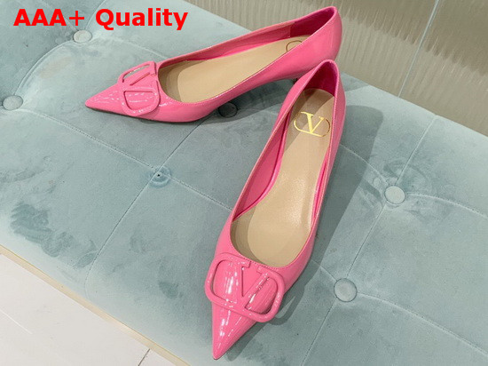 Valentino Vlogo Signature Patent Leather Pump in Pink Replica