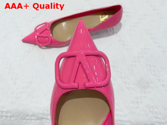 Valentino Vlogo Signature Patent Leather Pump in Pink Replica