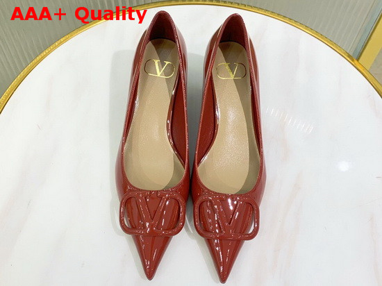 Valentino Vlogo Signature Patent Leather Pump in Red Replica