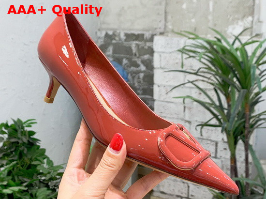 Valentino Vlogo Signature Patent Leather Pump in Red Replica