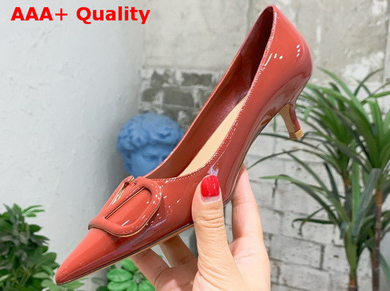 Valentino Vlogo Signature Patent Leather Pump in Red Replica