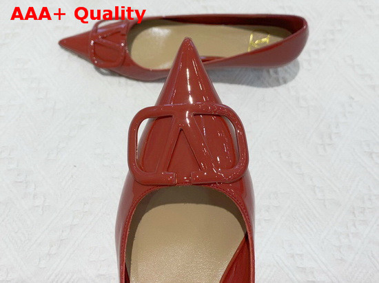 Valentino Vlogo Signature Patent Leather Pump in Red Replica