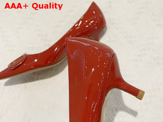 Valentino Vlogo Signature Patent Leather Pump in Red Replica