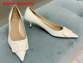 Valentino Vlogo Signature Patent Leather Pump in White Replica