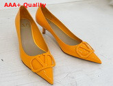 Valentino Vlogo Signature Patent Leather Pump in Yellow Replica