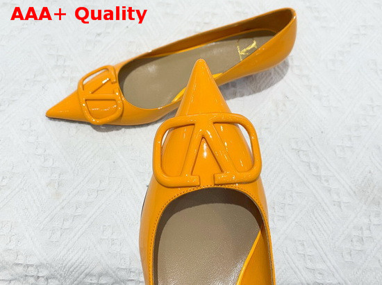 Valentino Vlogo Signature Patent Leather Pump in Yellow Replica