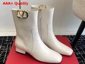 Valentino Vlogo Type Ankle Boot in White Calfskin Replica