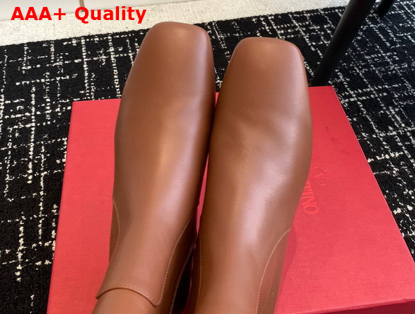 Valentino Vlogo Type Boot in Tan Calfskin Replica