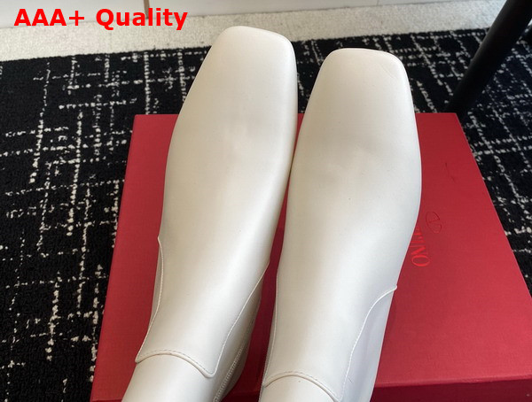 Valentino Vlogo Type Boot in White Calfskin Replica