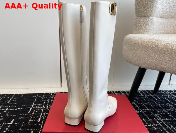 Valentino Vlogo Type Boot in White Calfskin Replica