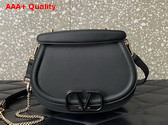 Valentino Vsling Shoulder Bag in Black Grainy Calfskin Replica