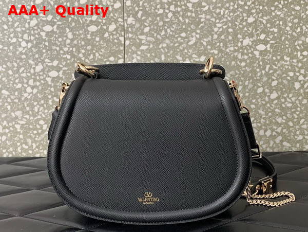 Valentino Vsling Shoulder Bag in Black Grainy Calfskin Replica