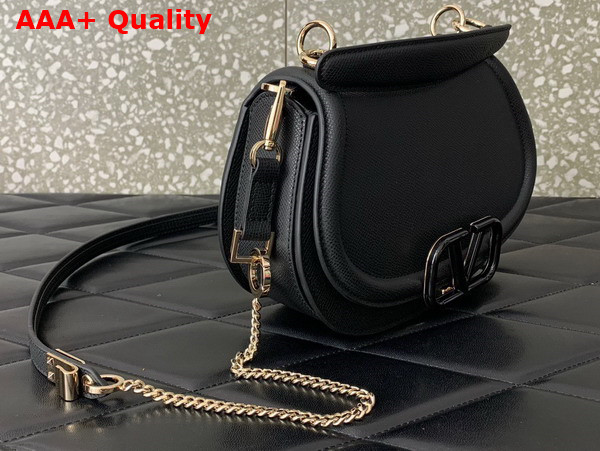 Valentino Vsling Shoulder Bag in Black Grainy Calfskin Replica