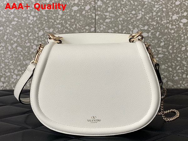 Valentino Vsling Shoulder Bag in Ivory Grainy Calfskin Replica