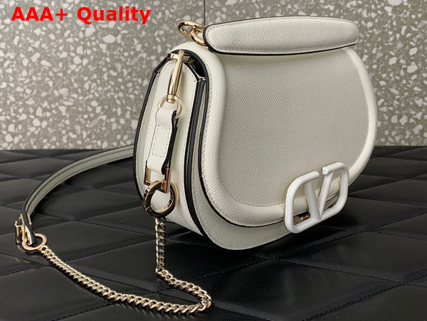 Valentino Vsling Shoulder Bag in Ivory Grainy Calfskin Replica